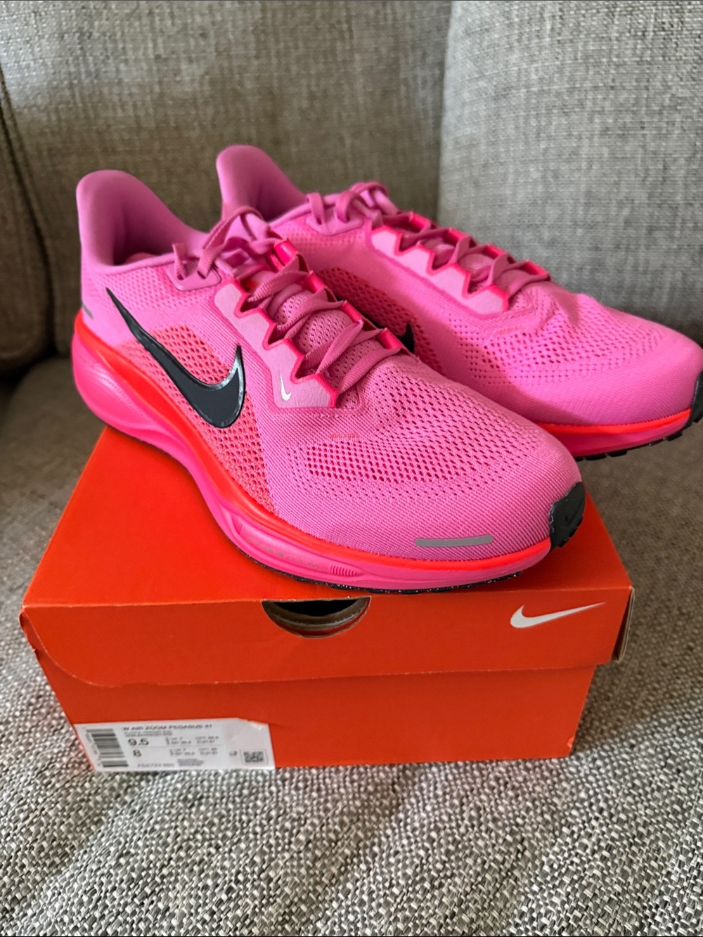 Nike Women's Air Zoom Pegasus 41 Pink Running Shoes with Black Swoosh
